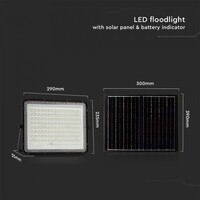 V-TAC Solar LED Schijnwerper - 1800 lumen - 6400K - IP65 - 16000mah