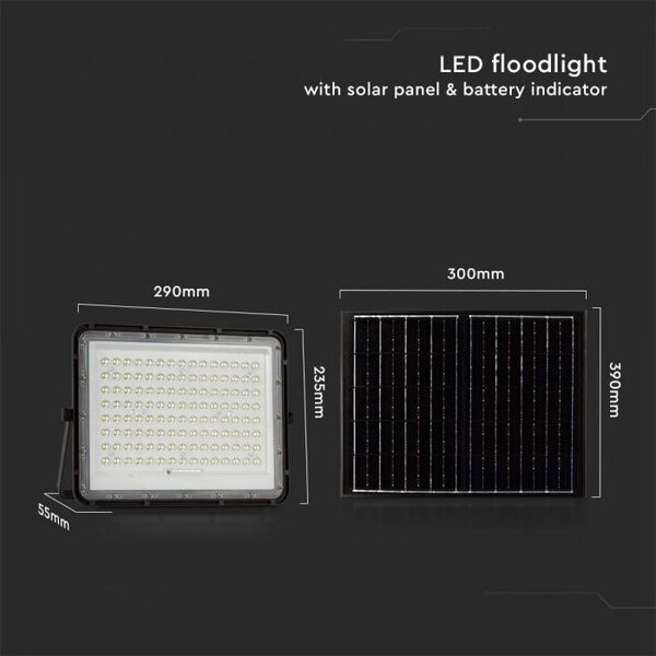 V-TAC Solar LED Schijnwerper - 1800 lumen - 6400K - IP65 - 16000mah