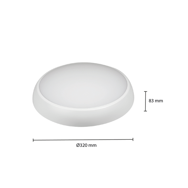 Lightexpert LED Plafondlamp nood met sensor - NESO - 13W - CCT - 1300 Lumen - IP54 - Wit - Ø32 cm