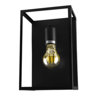 Lightexpert LED Wandlamp - Leduxa - Zwart - Vierkant - E27 Filament - 4W