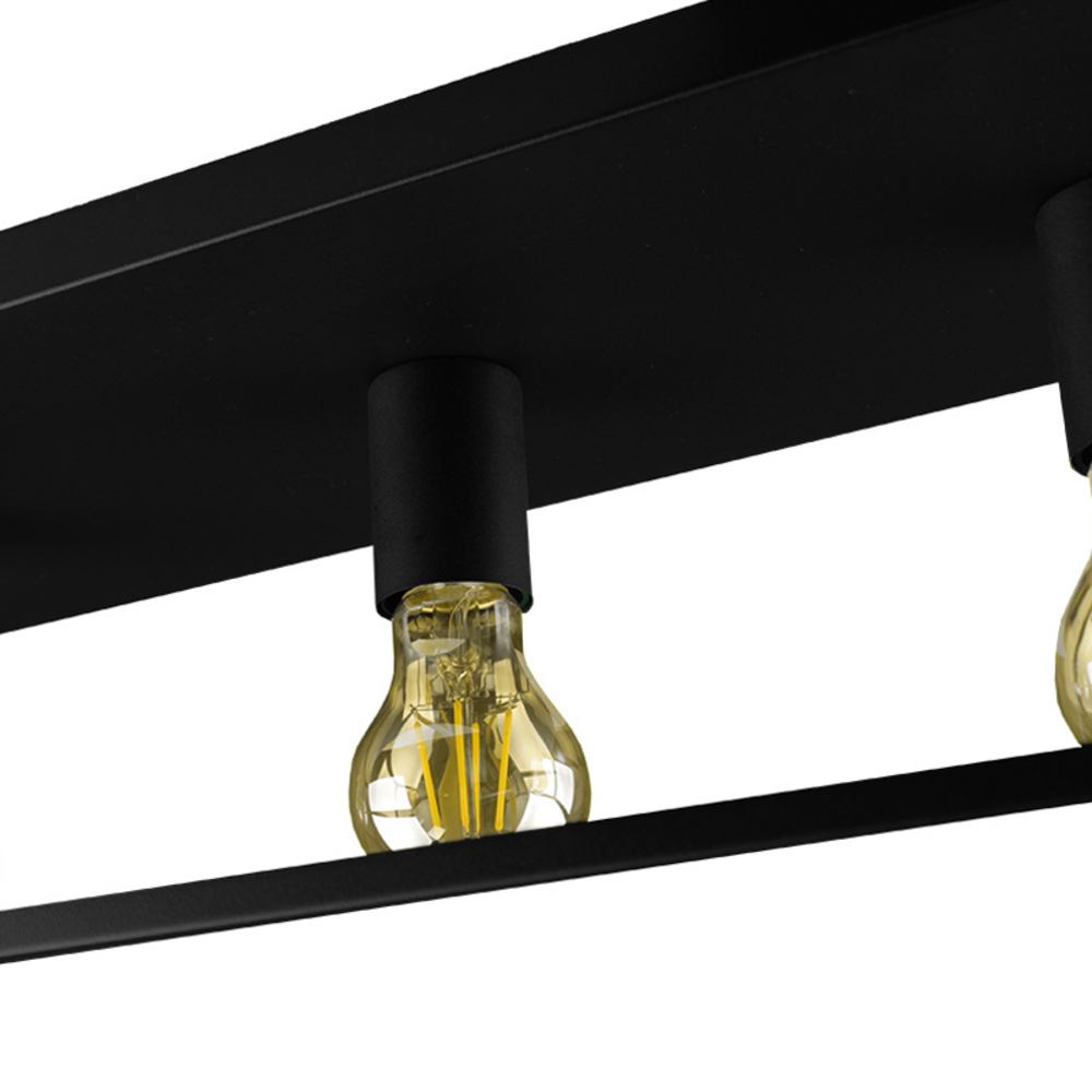 Lightexpert LED Plafondlamp - Leduxa - Zwart - Vierkant - 4x E27 Filament - 16W