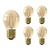 5x E27 LED Lamp Filament - 1W - 2100K - 50 Lumen - Gold