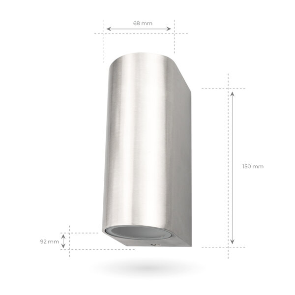 Ledvion Wandlamp buiten RVS - Santa Barbara - GU10 Fitting