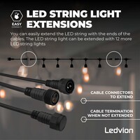 Ledvion 35m LED Prikkabel + 3m aansluitsnoer - IP65 - Koppelbaar - Incl. 35 LED Lampen