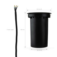 Ledvion 3x LED Grondspot - IP67 - 3W - 6500K - 1 Meter Kabel - Zwart