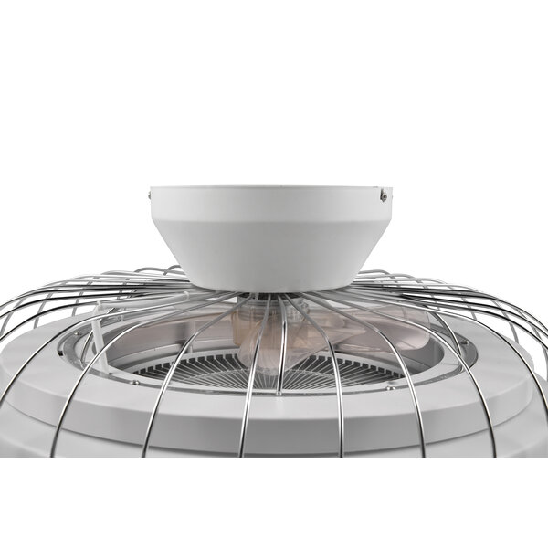 Trio Lighting LED Ventilator Chroom - 30W - 3420Lm - 2700-6500K - Afstandsbediening - Timer - Dimbaar - Nachtlamp - WiZ Connected