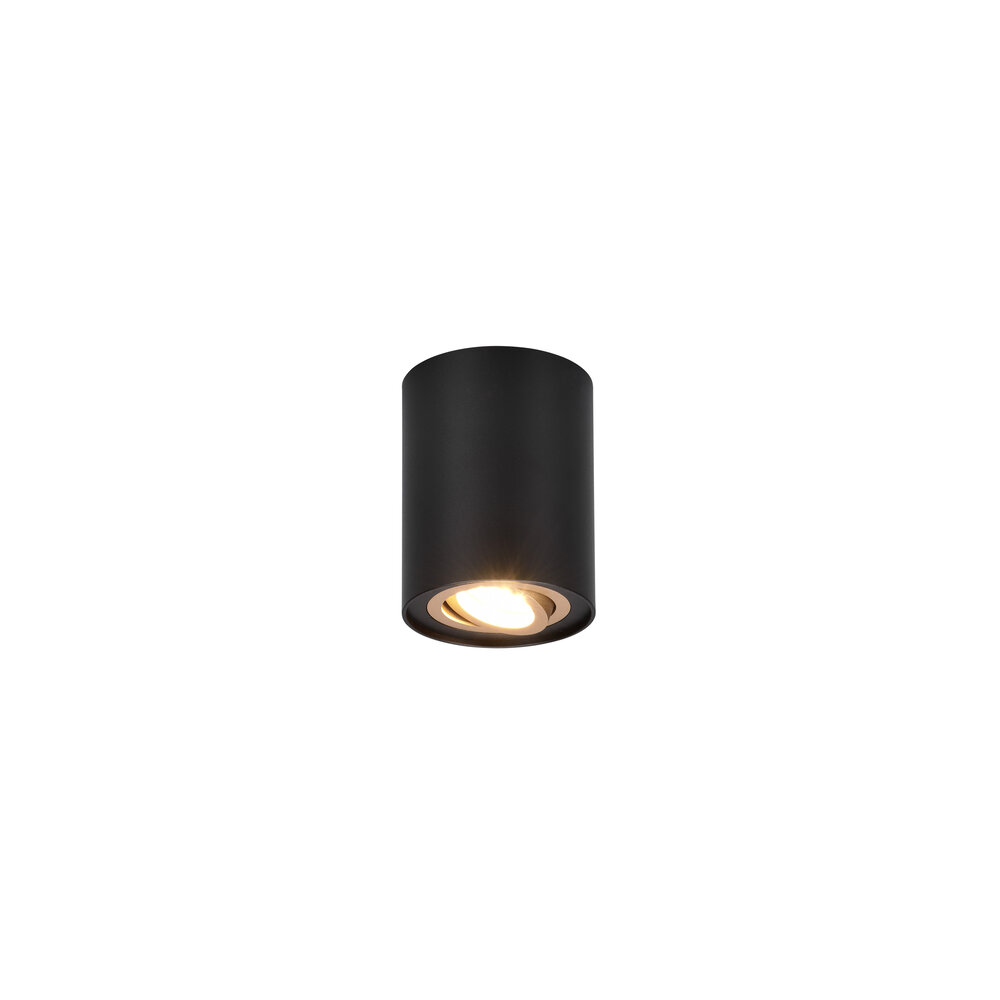 Trio Lighting GU10 Opbouwspot Rond - GU10 Fitting - Zwart - ø90mm