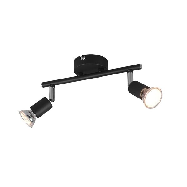 Trio Lighting LED Plafondspot Zwart Duo - Kantelbaar - GU10 fitting – Opbouw