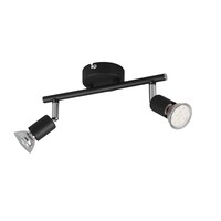 Trio Lighting LED Plafondspot Zwart Duo - Kantelbaar - GU10 fitting – Opbouw