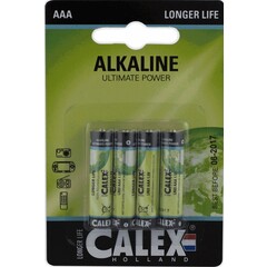 4x Calex Alkaline AAA Batterij - LR03 1,5V