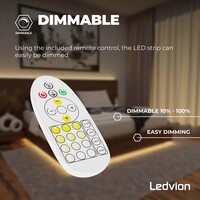 Ledvion Dimbare LED Strip – 10 Meter - 3000K-6500K – 24V - 24W - Plug & Play