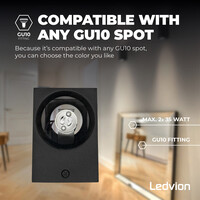 Ledvion Wandlamp buiten met Schemeringssensor - Zwart - Tweezijdig -  2xGU10 fitting - IP54