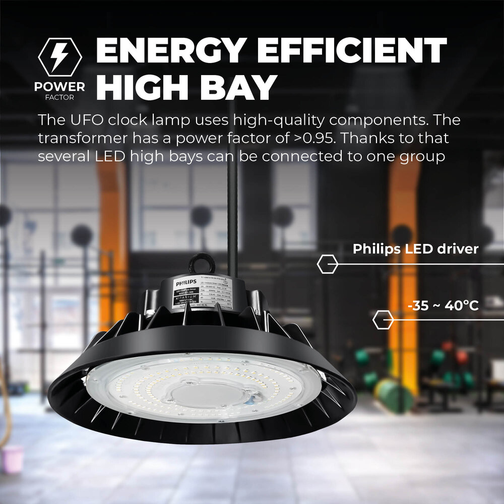 Lightexpert LED High Bay 240W - Philips Driver - 120° - 150Lm/W - 6000K - IP65 - Dimbaar - 5 Jaar Garantie