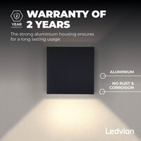 Ledvion LED Wandlamp - IP54 - 4.2W - 2700K - G9 fitting - Up & Down - Zwart - Geschikt voor Binnen & Buiten