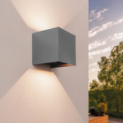 LED Wandlamp Grijs - Tweezijdig - 2700K - 4,2W - IP54