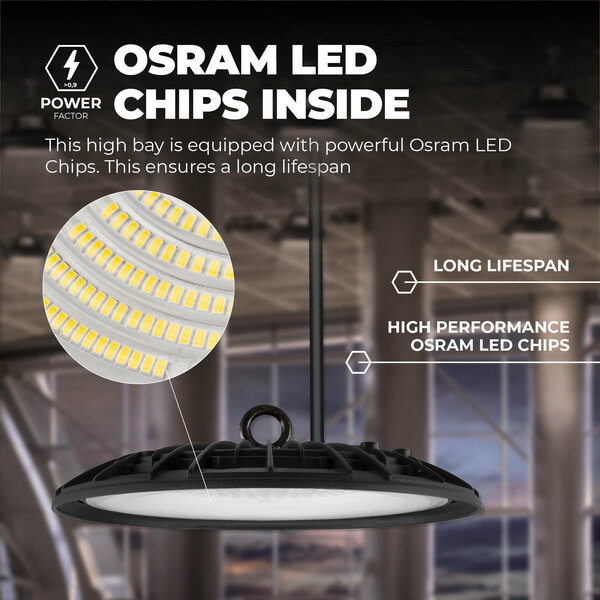 Ledvion LED High Bay 100W - Osram LED - 90° - 110 Lm/W - 3000K - IP65 - 2 Jaar Garantie