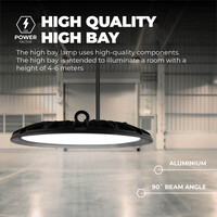 Ledvion LED High Bay 150W - Osram LED - 90° - 110 Lm/W - 3000K - IP65 - 2 Jaar Garantie