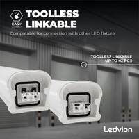 Ledvion LED Armatuur 60cm - Samsung LED - IP65 - 20W - 140 lm/W - 6500K -  Koppelbaar - 5 Jaar Garantie