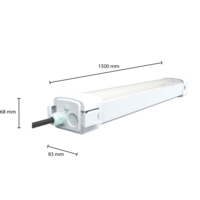 Lightexpert LED Tri Proof Armatuur met Sensor 150CM - 60W - 150Lm/W - 5500K - IP65 - IK10