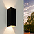 LED Wandlamp Buiten Zwart - Tweezijdig - 3000K -  2x4.5W - IP54