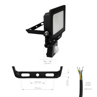 Ledvion LED Breedstraler met Sensor 20W - Osram LED Chips - 2200 Lumen - 4000K