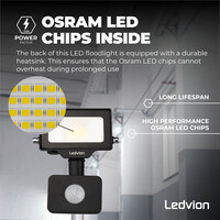 Ledvion Osram LED Breedstraler met Sensor 10W – 1100 Lumen – 4000K