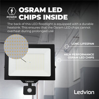Ledvion Osram LED Breedstraler met Sensor 150W – 18.000 Lumen – 4000K