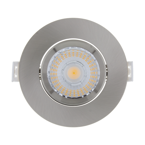 Lightexpert LED Inbouwspots  Zilver - 6W – IP44 – 3000K - Dimbaar - 3 Pack