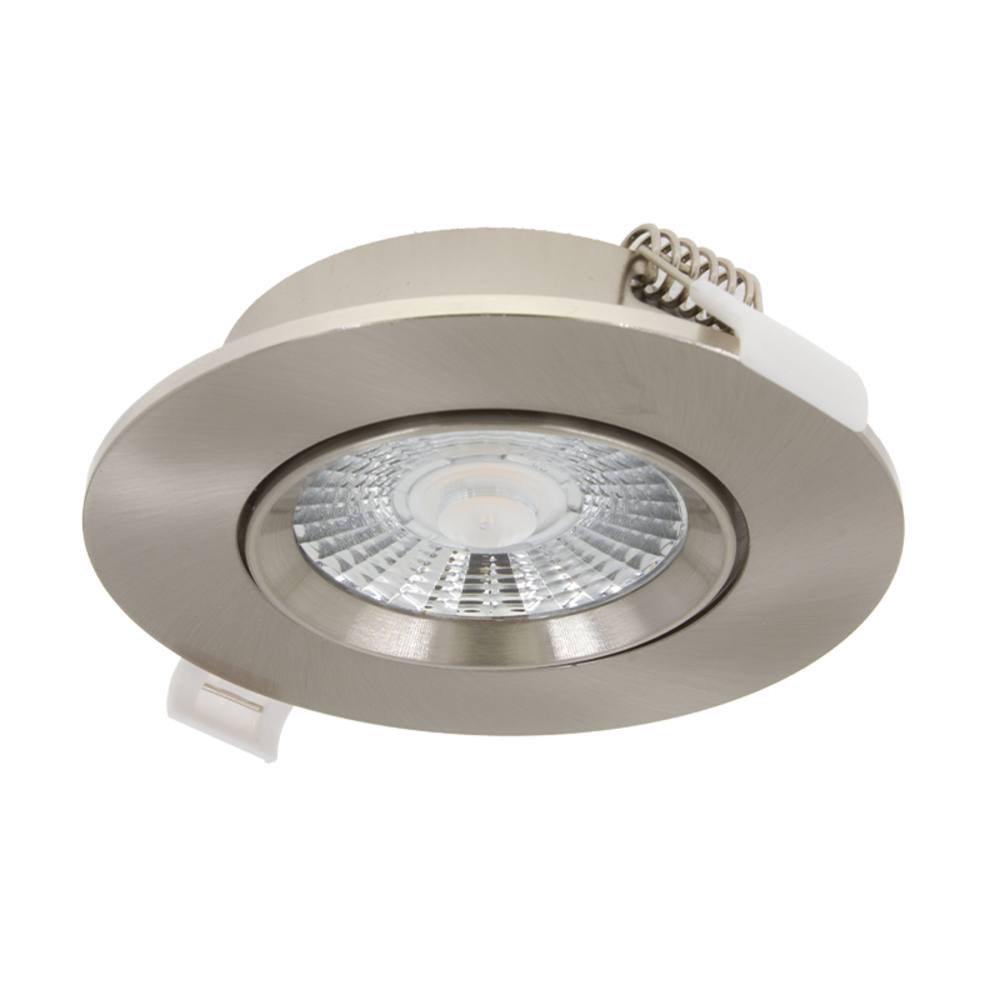 Lightexpert LED Inbouwspots  Zilver - 6W – IP44 – 3000K - Dimbaar - 6 Pack