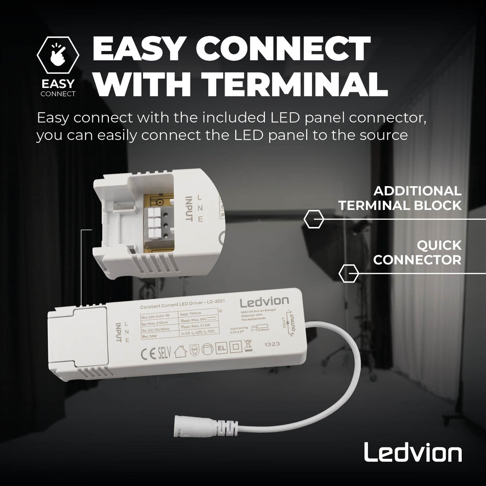 Ledvion 6x Lumileds LED Paneel 30x120 - 36W - 117 Lm/W - 3000K - 5 Jaar Garantie