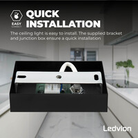 Ledvion LED Plafondspot Zwart - Kantelbaar - Dimbaar - GU10 fitting – Opbouw