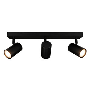 LED Plafondspot Zwart Trio - Kantelbaar - Dimbaar - GU10 fitting – Opbouw