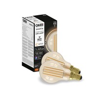 Calex 2x Calex Slimme LED Filament Lamp - Goud - Dimbaar - E14 - 7W - 1800K-3000K