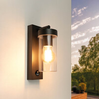 Ledvion Moderne Wandlamp Buiten met Sensor - Zwart - E27 Fitting