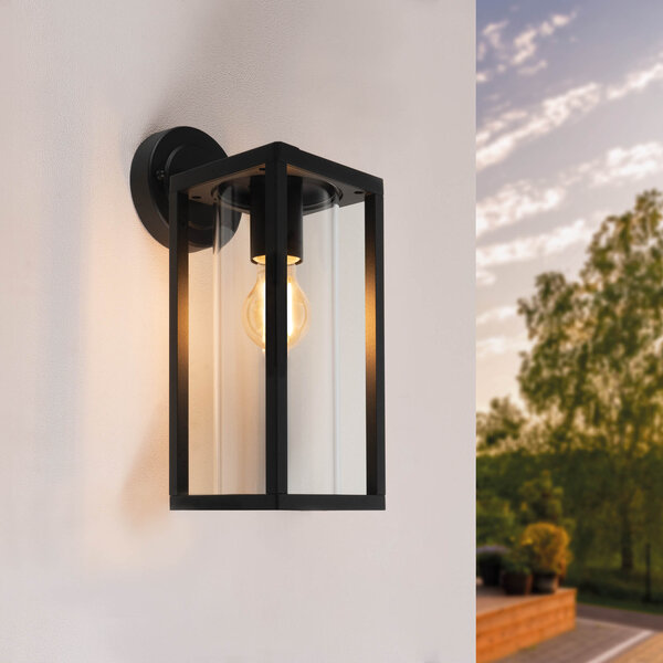 Ledvion Moderne Wandlamp Buiten - Zwart - IP44 - E27 Fitting