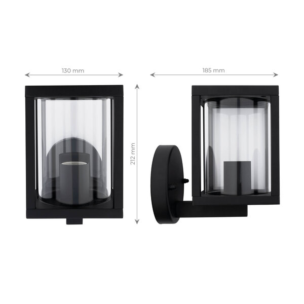 Ledvion Moderne Wandlamp Buiten - Zwart - IP44 - E27 Fitting