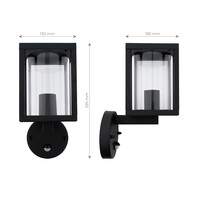 Ledvion Moderne Wandlamp Buiten met Sensor - Zwart - E27 Fitting