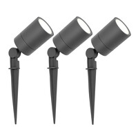 Ledvion 3x LED Prikspot - IP65 - 3W - 6500K - 1 Meter Kabel - Antraciet