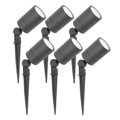 6x LED Prikspot - IP65 - 5W - 4000K - 1 Meter Kabel - Antraciet