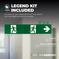 Ledvion LED Noodverlichting Opbouw - incl. accu en testknop - IP65 - 3,5W