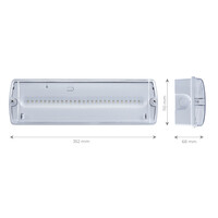 Ledvion LED Noodverlichting Opbouw - incl. accu en testknop - IP65 - 3,5W