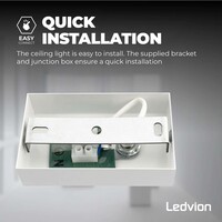 Ledvion LED Plafondspot Wit - Dimbaar - 5W - 4000K - Kantelbaar
