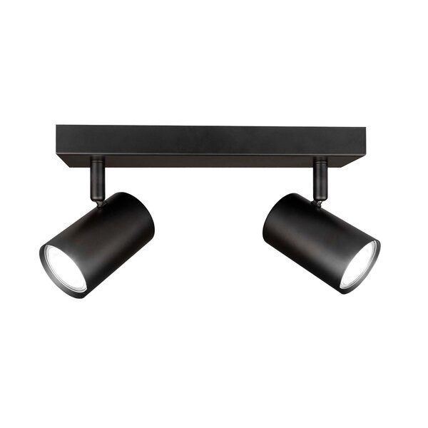 Ledvion LED Plafondspot Zwart Duo - Dimbaar - 3W - 6500K - Kantelbaar