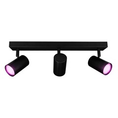 LED Plafondspot Zwart Trio - Dimbaar - 4,9W - RGB+CCT - Kantelbaar