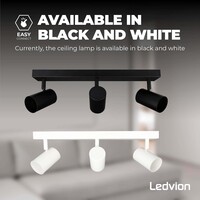 Ledvion LED Plafondspot Zwart Trio - Dimbaar - 4,9W - RGB+CCT - Kantelbaar