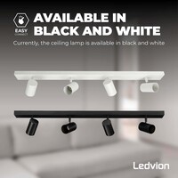 Ledvion LED Plafondspot Wit 4-lichts - Dimbaar - 5W - RGB+CCT - Kantelbaar