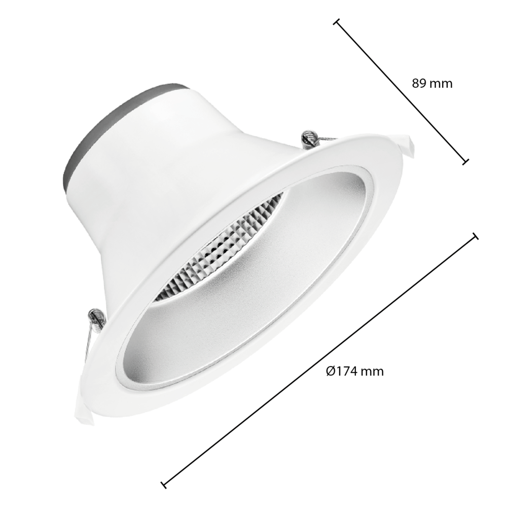 Lightexpert LED Downlight met Reflector - 15W - Ø145 mm - CCT-Switch - Wit - 5 jaar garantie