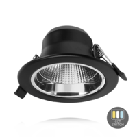 Lightexpert LED Downlight met Reflector - 10W - Ø90 mm - CCT-Switch - Zwart - 5 jaar garantie