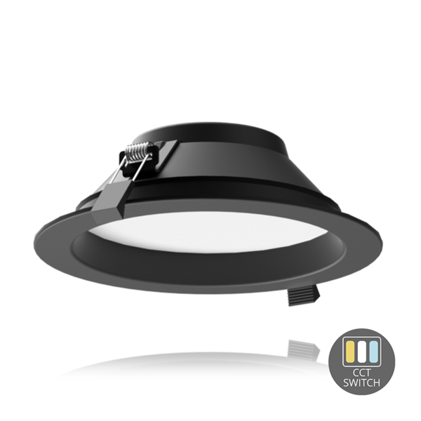 Lightexpert LED Downlight - 15W - Ø170 mm - CCT-Switch - Zwart - 5 jaar garantie