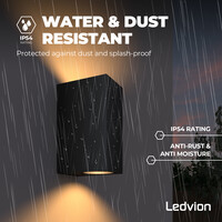 Ledvion Wandlamp Buiten - 3W - 2700K - IP54 - Zwart - Up & Down